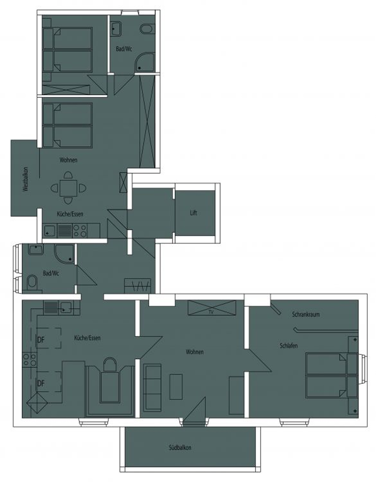Grundriss Appartement "Wildspuren"